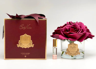 Cote Noire Perfumed Natural Touch 5 Roses - Clear - Carmine Red - Burgundy Box - GMR90